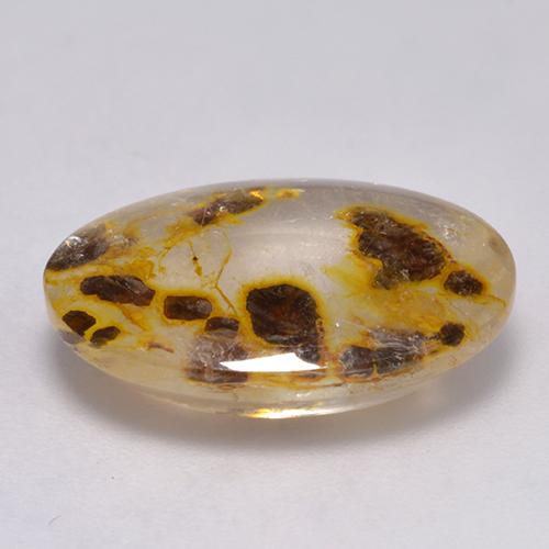 Quartzo com marcasita multicolorido natural 11,35ct, corte oval, transparente