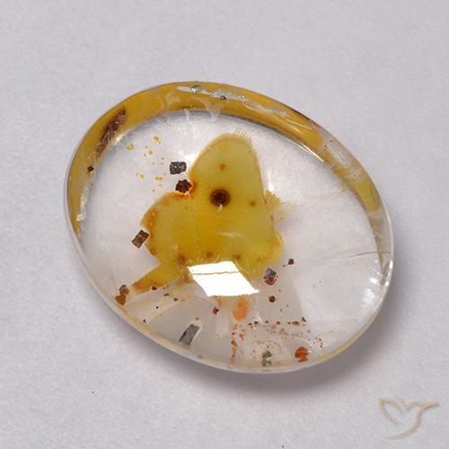 Quartzo Com Marcassita Multicolorido Natural 9.27ct, oval, Transparente