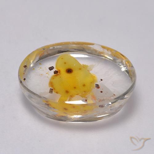 Quartzo Com Marcassita Multicolorido Natural 9.27ct, oval, Transparente