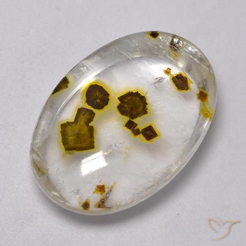 Quartzo Com Marcassita Multicolorido Natural 16.72ct, oval, Transparente
