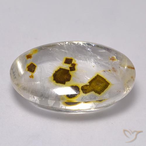 Quartzo Com Marcassita Multicolorido Natural 16.72ct, oval, Transparente