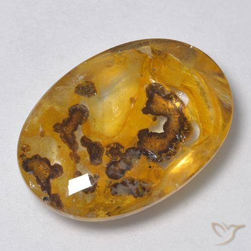 Quartzo Com Marcassita Multicolorido Natural 18.71ct, oval, Transparente