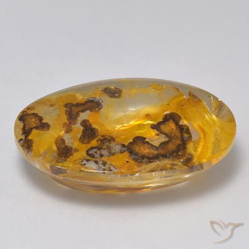 Quartzo Com Marcassita Multicolorido Natural 18.71ct, oval, Transparente