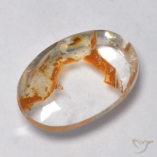 Quartzo Com Marcassita Multicolorido Natural 14.87ct, oval, Transparente