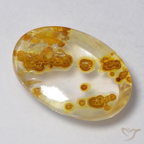 Quartzo Com Marcassita Multicolorido Natural 14.21ct, oval, Transparente