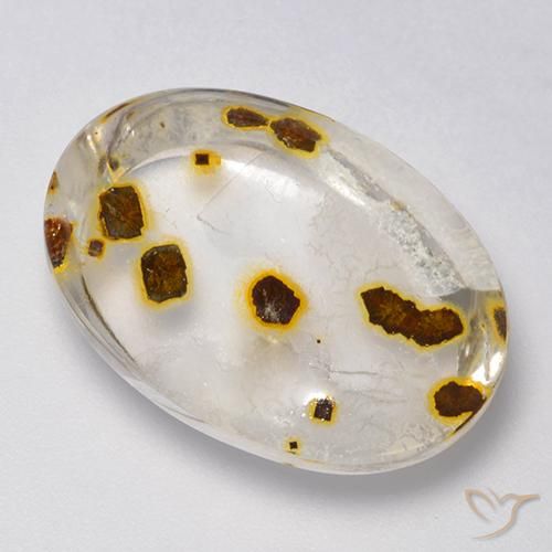 Quartzo Com Marcassita Multicolorido Natural 16.93ct, oval, Transparente