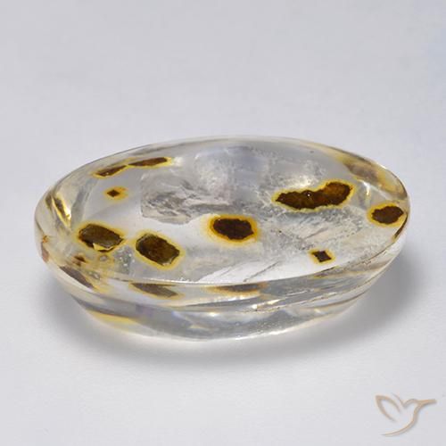 Quartzo Com Marcassita Multicolorido Natural 16.93ct, oval, Transparente