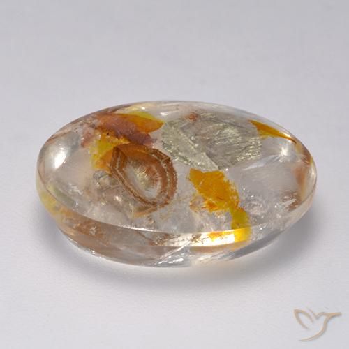Quartzo Com Marcassita Multicolorido Natural 16.86ct, oval, Transparente