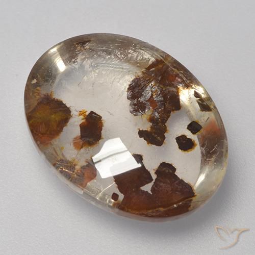 10.20ct Natural Multicolorido Quartzo Com Marcassita, oval, Transparente