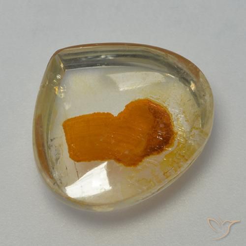 Quartzo com marcasita multicolorido natural 7,97ct, formato de pêra, transparente