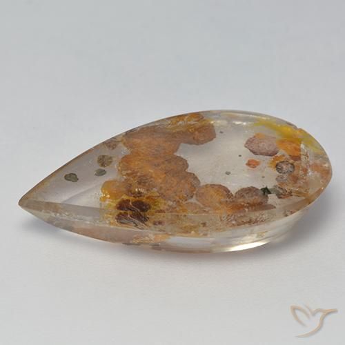 Quartzo Com Marcassita Multicolorido Natural 13.85ct, Formato de pêra, Transparente