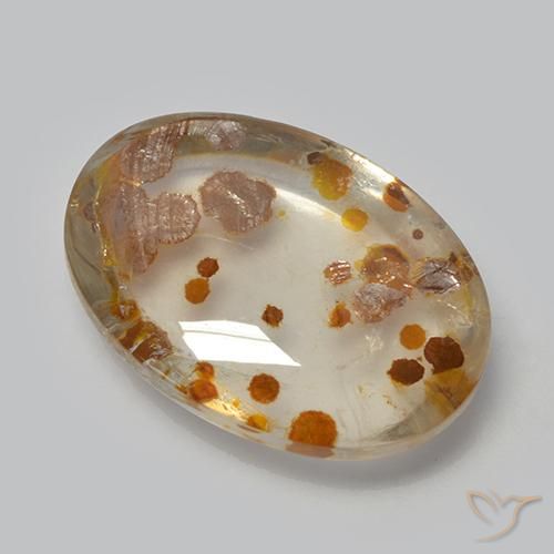 Quartzo Com Marcassita Multicolorido Natural 12.37ct, oval, Transparente