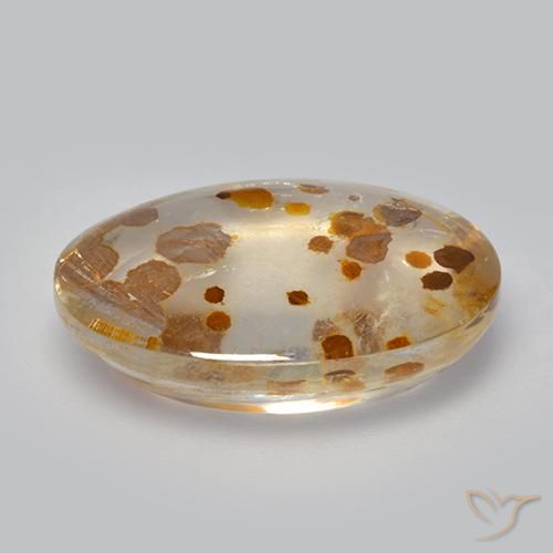 Quartzo Com Marcassita Multicolorido Natural 12.37ct, oval, Transparente