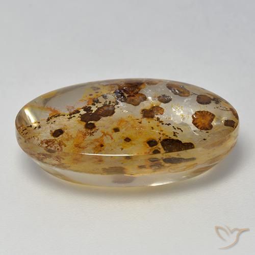 Quartzo Com Marcassita Multicolorido Natural 16.40ct, oval, Transparente