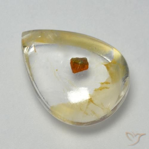 Quartzo Com Marcassita Multicolorido Natural 10.25ct, Formato de pêra, Transparente
