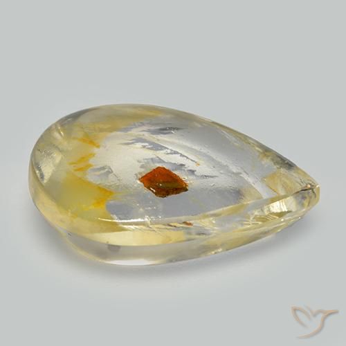 Quartzo Com Marcassita Multicolorido Natural 10.25ct, Formato de pêra, Transparente