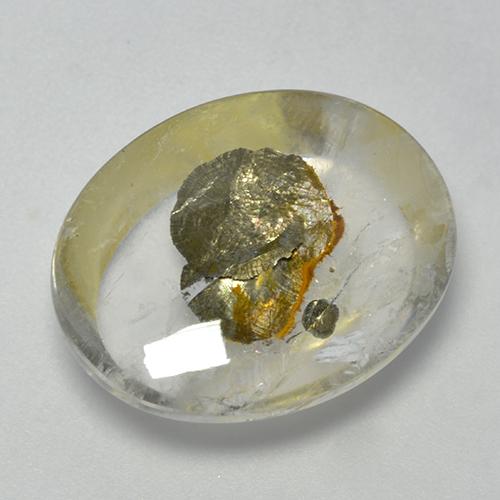 Quartzo Com Marcassita Multicolorido Natural 11.85ct, Corte Oval, Transparente