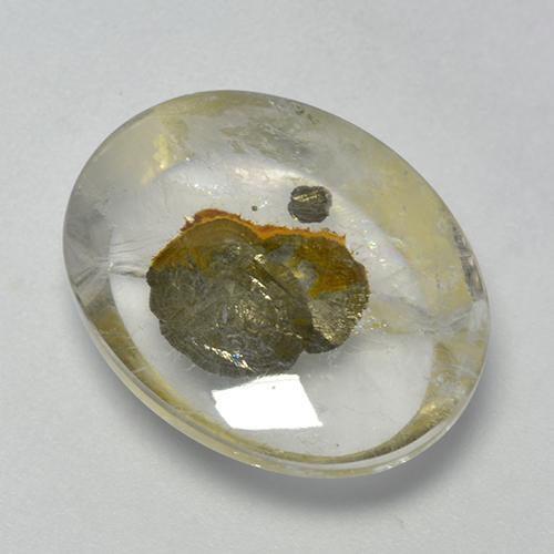 Quartzo Com Marcassita Multicolorido Natural 11.85ct, Corte Oval, Transparente