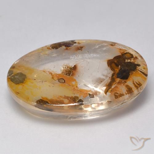 Quartzo Com Marcassita Multicolorido Natural 21.00ct, oval, Transparente