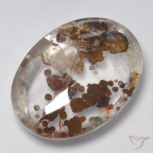 25.77ct Natural Multicolorido Quartzo Com Marcassita, oval, Transparente