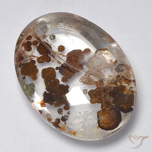 Quartzo Com Marcassita Multicolorido Natural 25.77ct, oval, Transparente