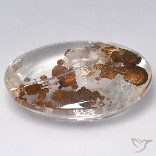Quartzo Com Marcassita Multicolorido Natural 25.77ct, oval, Transparente