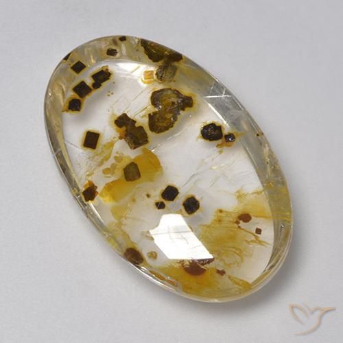 Quartzo Com Marcassita Multicolorido Natural 26.59ct, oval, Transparente