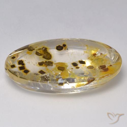 Quartzo Com Marcassita Multicolorido Natural 26.59ct, oval, Transparente