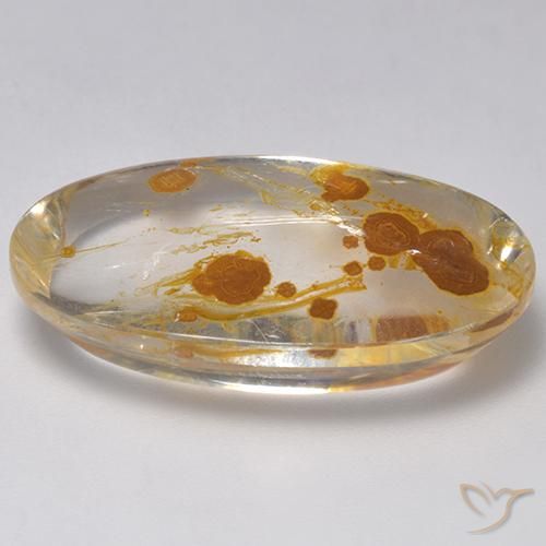 Quartzo Com Marcassita Multicolorido Natural 27.58ct, oval, Transparente