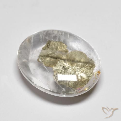 10.68ct Natural Multicolorido Quartzo Com Marcassita, oval, Transparente