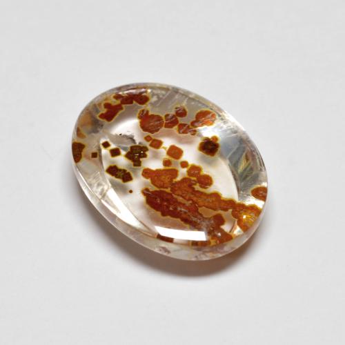 Quartzo Com Marcassita Multicolorido Natural 5.58ct, Corte Oval, Transparente