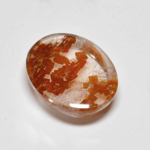 Quartzo com marcasita multicolorido natural 3,62ct, corte oval, transparente