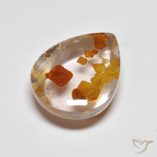Quartzo Com Marcassita Multicolorido Natural 9.42ct, Formato de pêra, Transparente