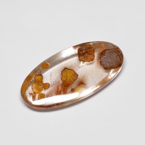 Quartzo com marcasita multicolorido natural 4,76ct, corte oval, transparente