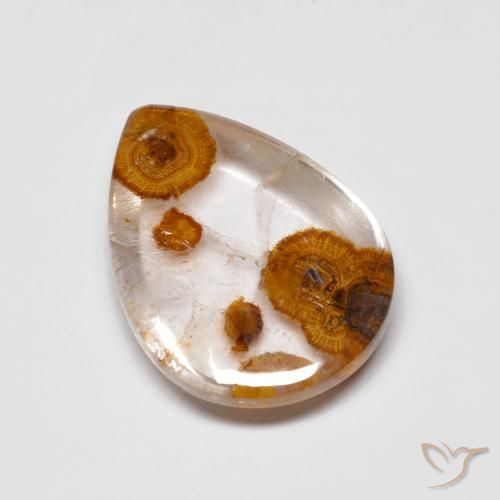 Quartzo Com Marcassita Multicolorido Natural 8.30ct, Formato de pêra, Transparente
