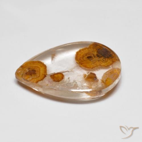 Quartzo Com Marcassita Multicolorido Natural 8.30ct, Formato de pêra, Transparente