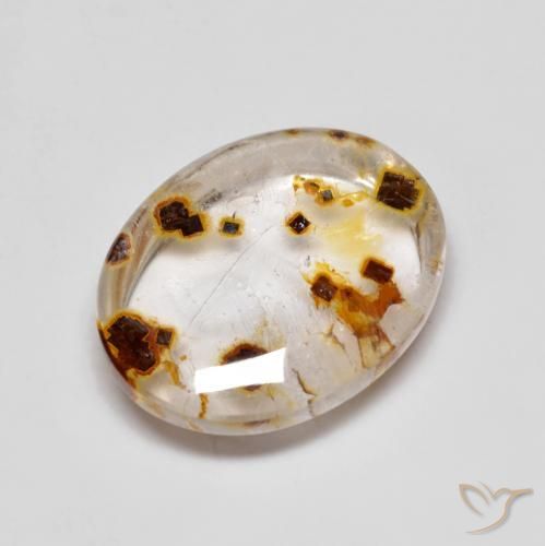 Quartzo Com Marcassita Multicolorido Natural 9.60ct, oval, Transparente
