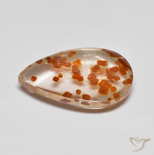 Quartzo Com Marcassita Multicolorido Natural 6.01ct, Formato de pêra, Transparente
