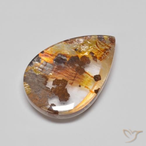 Quartzo Com Marcassita Multicolorido Natural 8.32ct, Formato de pêra, Transparente