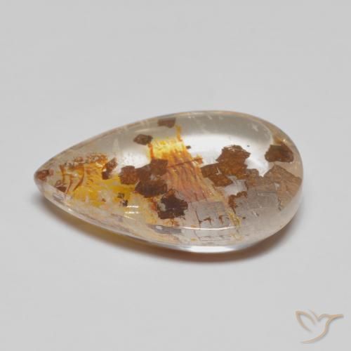 Quartzo Com Marcassita Multicolorido Natural 8.32ct, Formato de pêra, Transparente