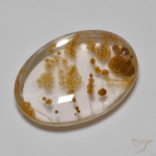 Quartzo Com Marcassita Multicolorido Natural 23.29ct, oval, Transparente