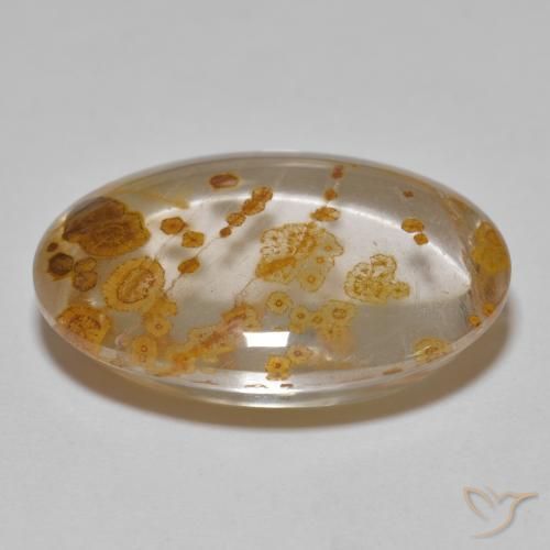 Quartzo Com Marcassita Multicolorido Natural 23.29ct, oval, Transparente