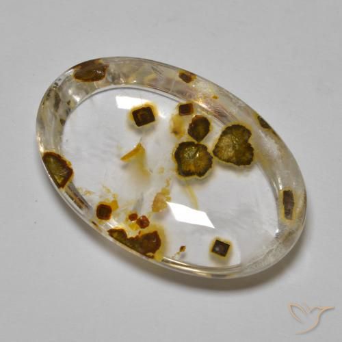 29.44ct Natural Multicolorido Quartzo Com Marcassita, oval, Transparente
