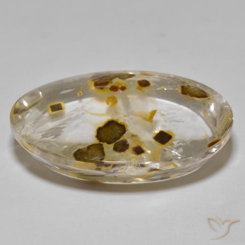Quartzo Com Marcassita Multicolorido Natural 29.44ct, oval, Transparente