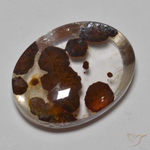 32.37ct Natural Multicolorido Quartzo Com Marcassita, oval, Transparente