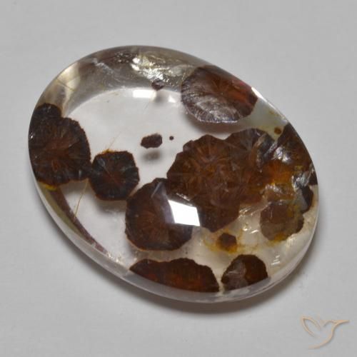 Quartzo Com Marcassita Multicolorido Natural 32.37ct, oval, Transparente