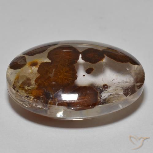 Quartzo Com Marcassita Multicolorido Natural 32.37ct, oval, Transparente