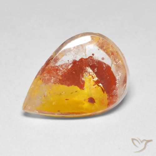 Quartzo Com Marcassita Multicolorido Natural 5.50ct, Formato de pêra, Transparente