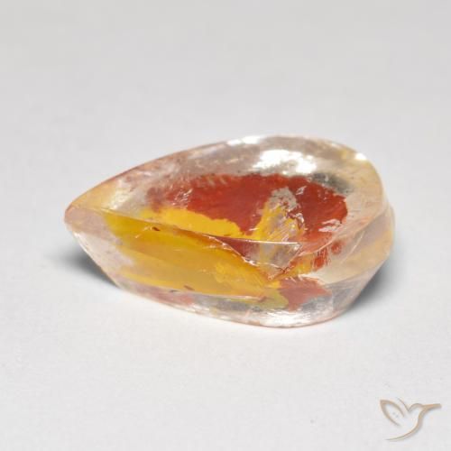 Quartzo Com Marcassita Multicolorido Natural 5.50ct, Formato de pêra, Transparente