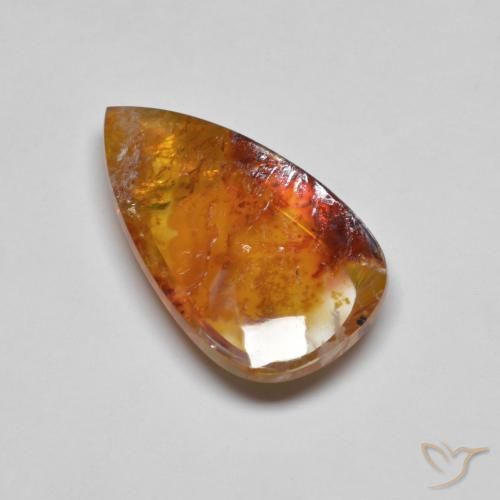 19.90ct Natural Multicolorido Quartzo Com Marcassita, Formato de pêra, Transparente